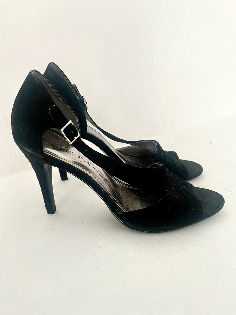 Marc Fisher Classic Black Suede High Heel Pumps - Elegant Women's Dress Shoes